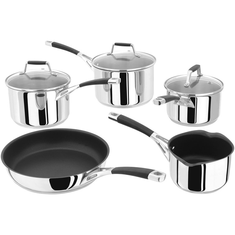 Stellar Induction, 5 Piece Stainless Steel Saucepan Set, 14cm nonstick